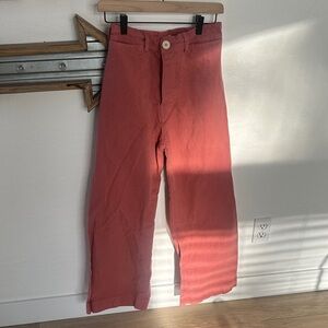 Jessie Kamm Coral Wide-Leg cropped Canvas Pant